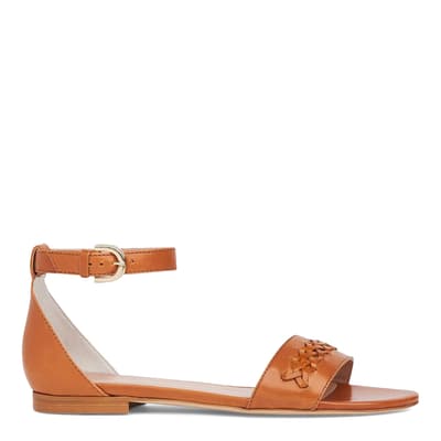 Tan Leather Rebecca Weave Detail Sandals