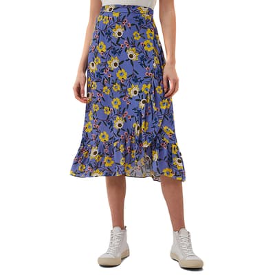 Blue Floral Eloise Ruffle Skirt