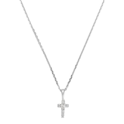 White Gold "Mini cross" Pendant Necklace