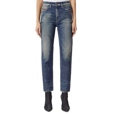 Blue Washed D-Joy Tapered Stretch Jeans