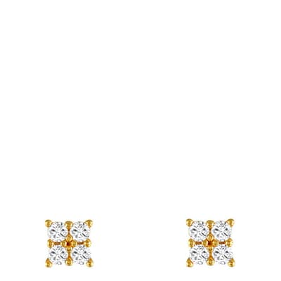 Gold Square Pendant Earrings