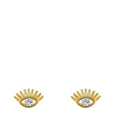 Gold Eyelashes Pendant Earrings