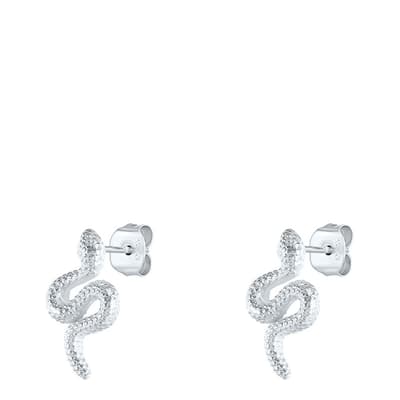 Silver Snake Stud Earrings