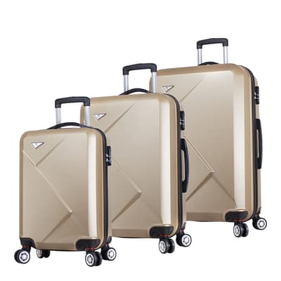 Gold Set Of Three Diamond Suitcases