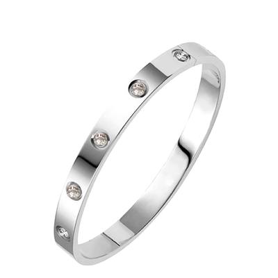 Silver Cz Bangle Bracelet