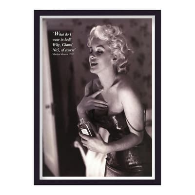 Marilyn What Do I Wear In Bed 44x33cm Framed Print
