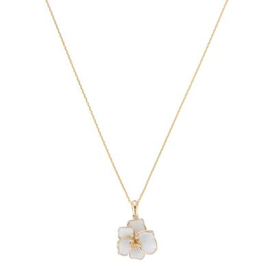 Yellow Gold Orchid Pendant Necklace