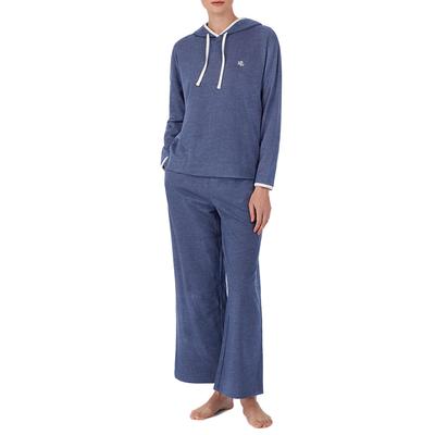 Blue Soft Lounge Knit Hooded Lounge Set