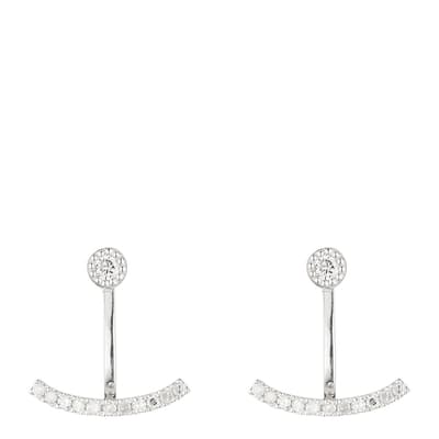Silver Diamond Embellished Hanging Earrings