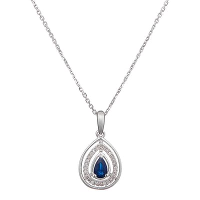 Silver Ocean Sapphire Pendant Necklace