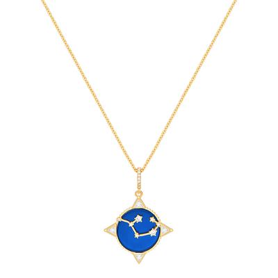 18K Gold Lapis Sagittarius Written In The Stars Necklace