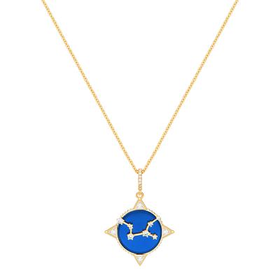 18K Gold Lapis Virgo Written In The Stars Necklace
