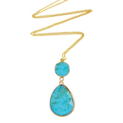 18K Gold Turquoise Necklace