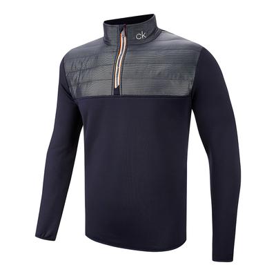 Navy Quilted Thermal 1/4 Zip Jacket