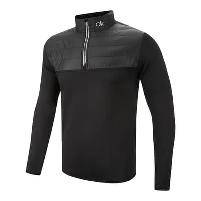 Black Quilted Thermal 1/4 Zip Jacket