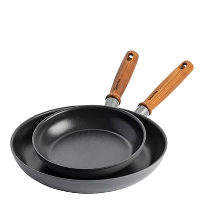 2 Piece Mayflower Pro Charcoal Grey Non-Stick Open Frying Pan Set, 20 and 28cm