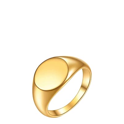18K Gold Polsihed Signet Ring