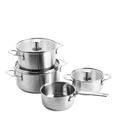 Set of 4 Stainless Steel Non Stick Cookware Set