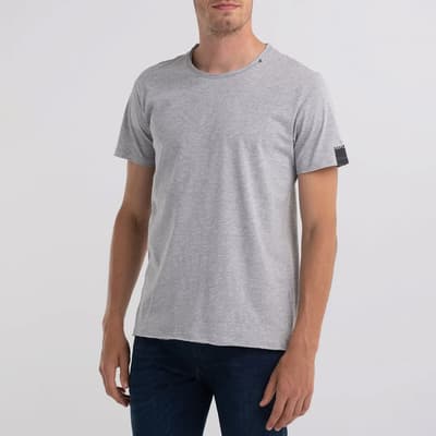 Grey Raw Cut Cotton T-Shirt