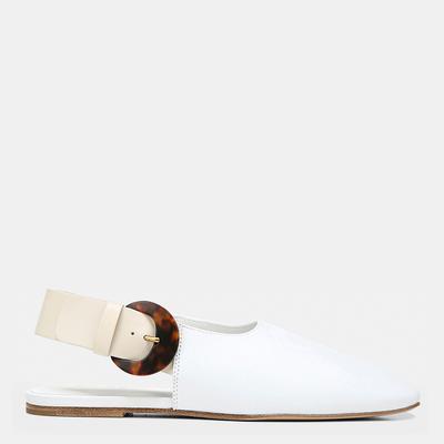 Women's White Slingback Cadot Flat Shoes