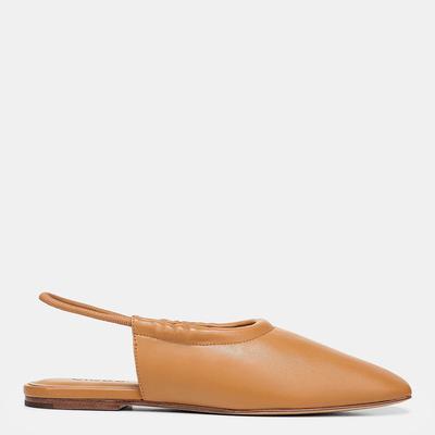 Women's Tan Cadya Square Toe Slingback Flat Shoes