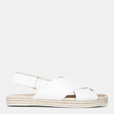 Women's White Essen Slingback Leather Espadrilles