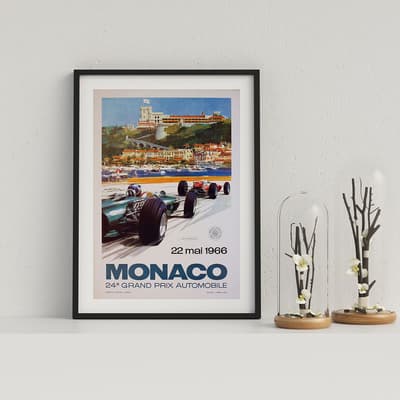 Monaco GP 1966 44x33cm Framed Print