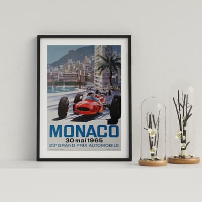 Monaco GP 1965 44x33cm Framed Print