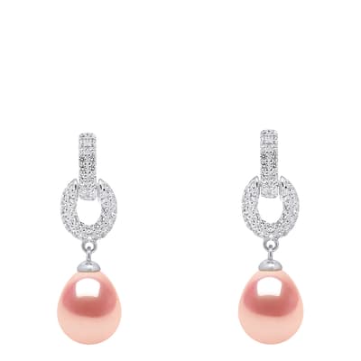 Silver/Pink Cultured Freshwater Pearl Earrings