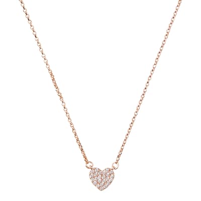 Rose Gold Pave Mini Heart Pendant Necklace