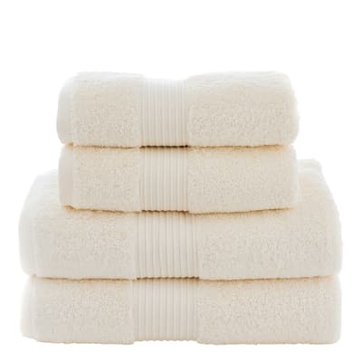 Bliss Pair of Hand Towels, Cream