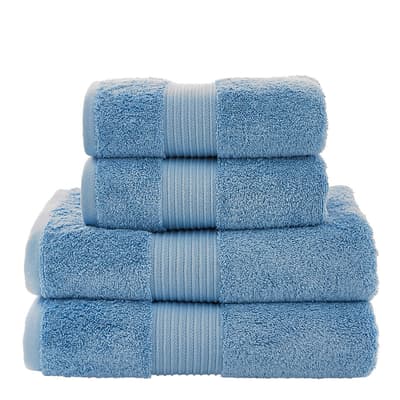 Bliss Pima 4 Piece Towels Bale, Cobalt