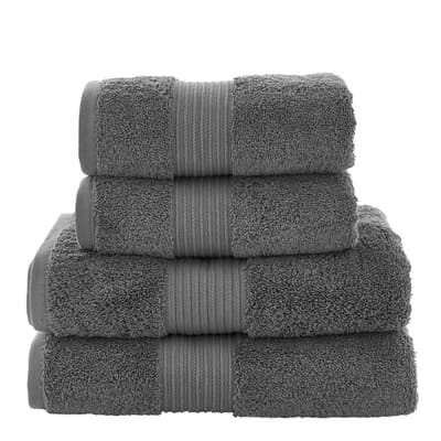 Bliss Pair of Hand Towels, Carbon