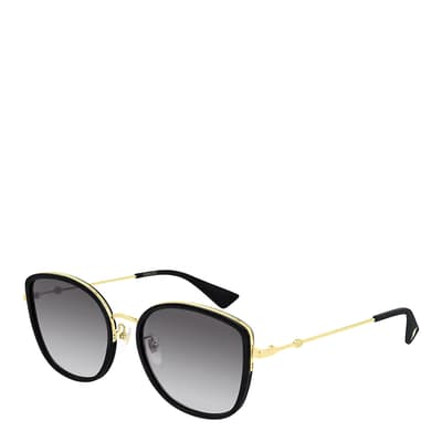 Women's Black/Gold Gucci Sunglasses 56mm