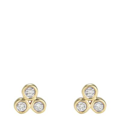 Gold Trio Diamond Stud Earrings