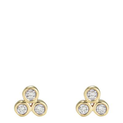 Gold Trio Diamond Stud Earrings