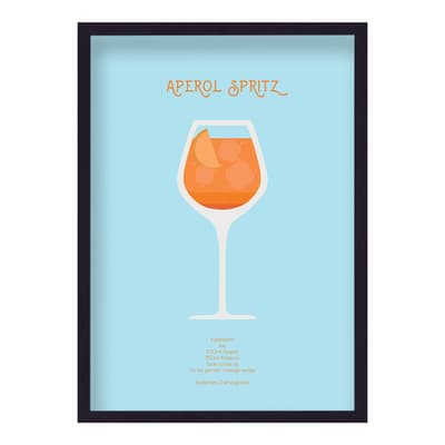 Cocktail Art Print Aperol Spritz Borderless 44x33cm Framed Print