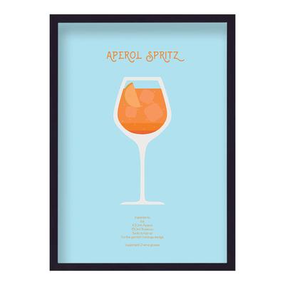 Cocktail Art Print Aperol Spritz Borderless 44x33cm Framed Print