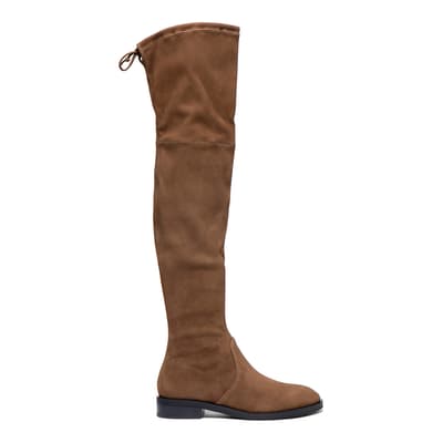Camel Suede Jocey City Over the Knee Boots