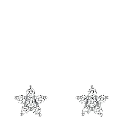 Sterling Silver Plated Flower Earrings with Swarovski Crystals