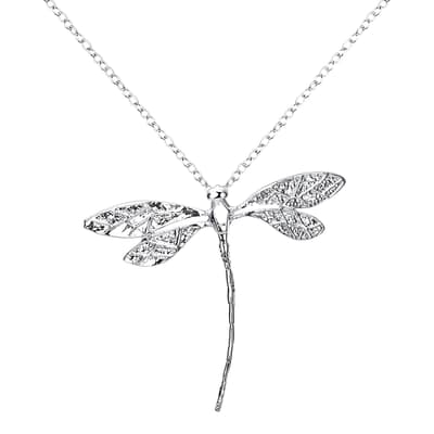 Sterling Silver Plated Dragonfly Necklace with Swarovski Crystals