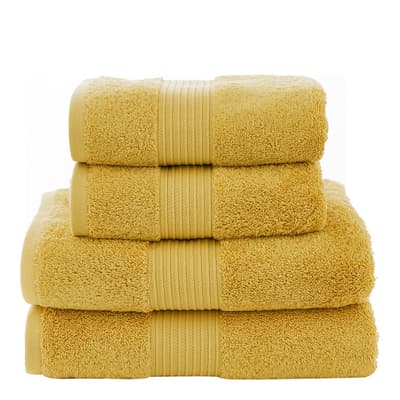 Bliss Pima Pair of Bath Towels, Mustard