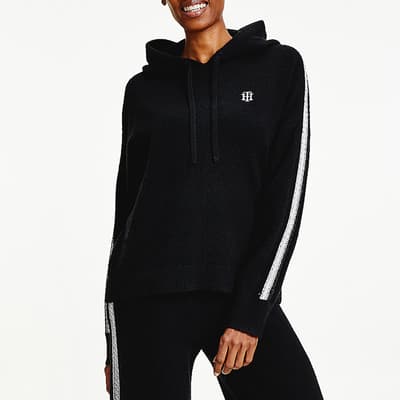 Black Relaxed Fit Cotton Hoodie