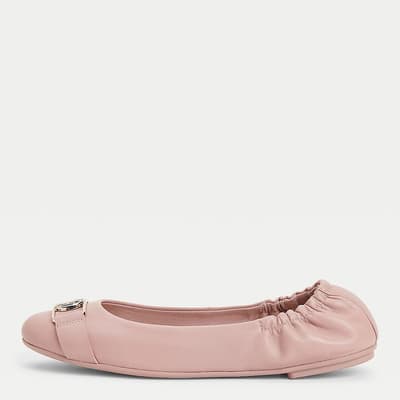 Pink Leaher Essentials Ballerina Shoes