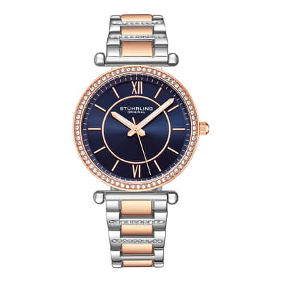 Women's Silver/Blue/Rose Gold Watch