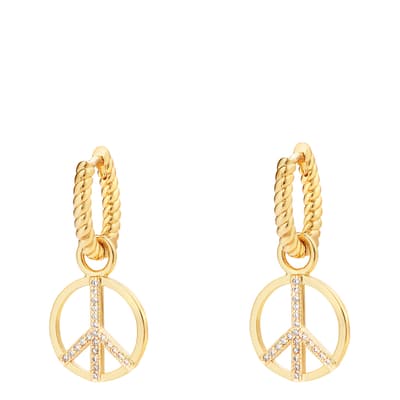 18K Gold Peace Out Earrings
