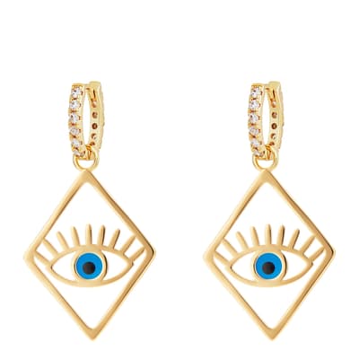 Diamond Eye 18K Gold Plated Earrings
