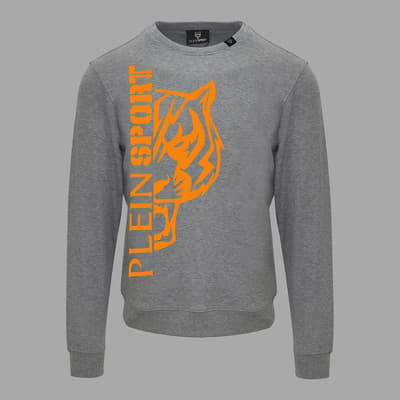 Grey Tiger Graphic Sport Sweatshirt