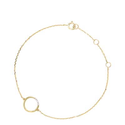 Gold Diamond Embellished Round Bracelet