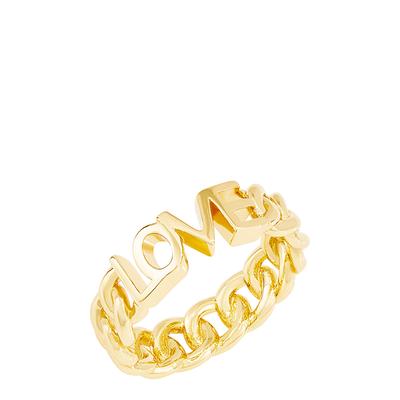 18k Gold Plated Chained To My Heart Ring